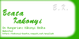 beata kakonyi business card